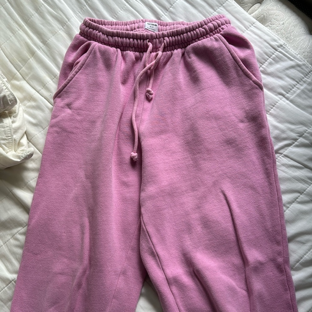 Pink Cotton Sweatpants